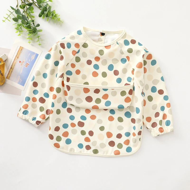 Baby Long Sleeve Baby Bib With Pocket