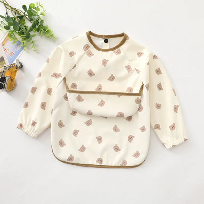 Baby Long Sleeve Baby Bib With Pocket