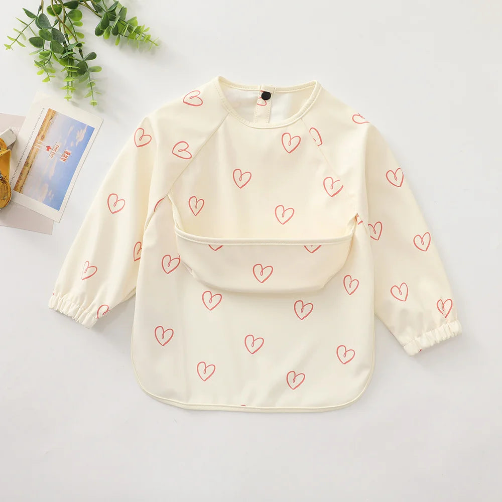 Baby Long Sleeve Baby Bib With Pocket