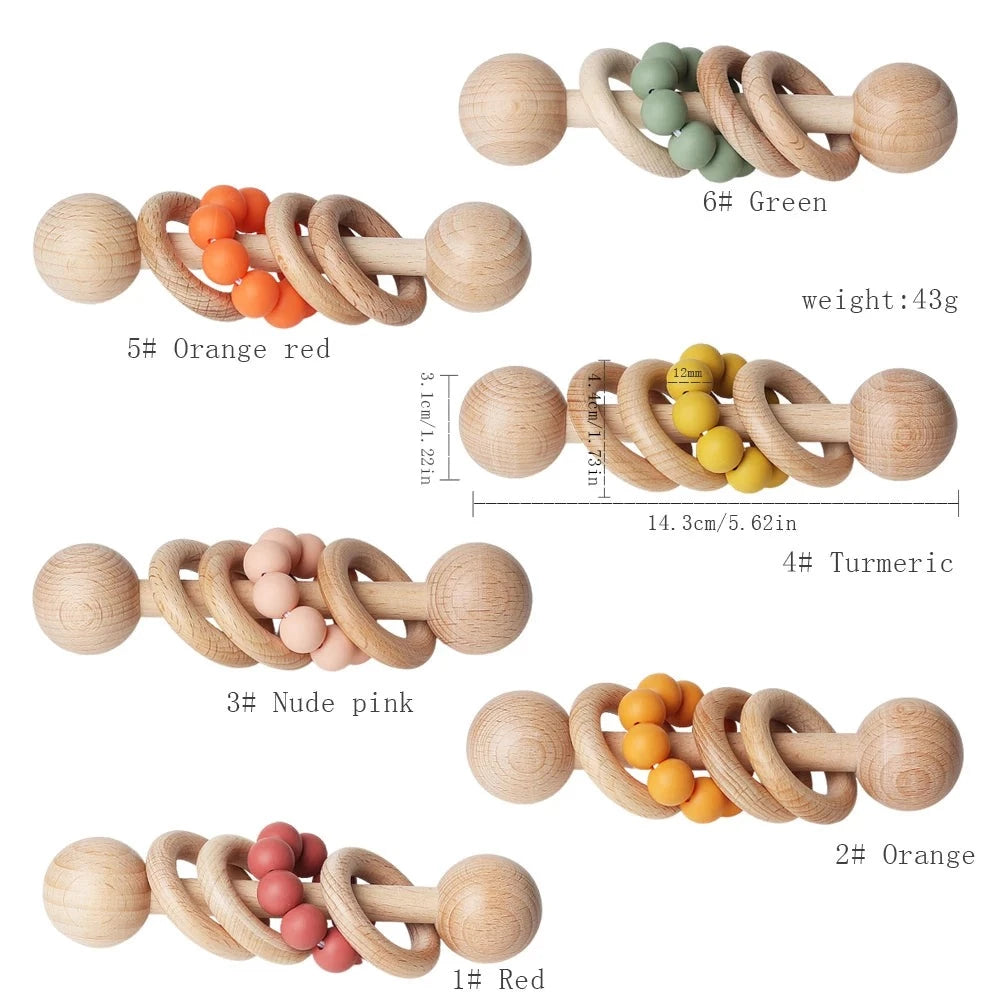 Beech Wooden Rattle Baby Toys