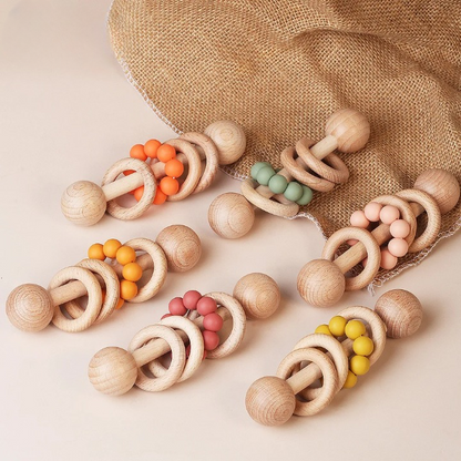 Beech Wooden Rattle Baby Toys